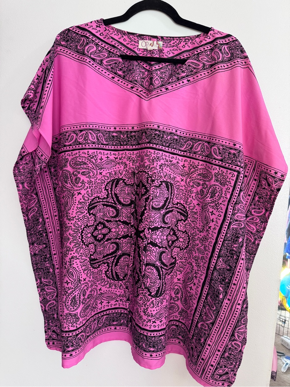 OP Hot Pink Printed Top with Rainbow Label Detail